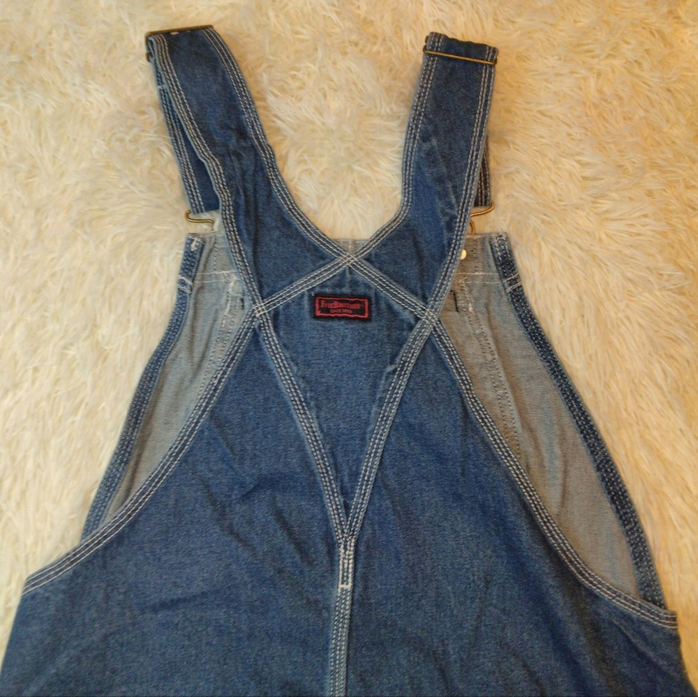 Five Brothers Denim Workwear Utility Bib Overalls Size 34 X 32 - Picture 8 of 11